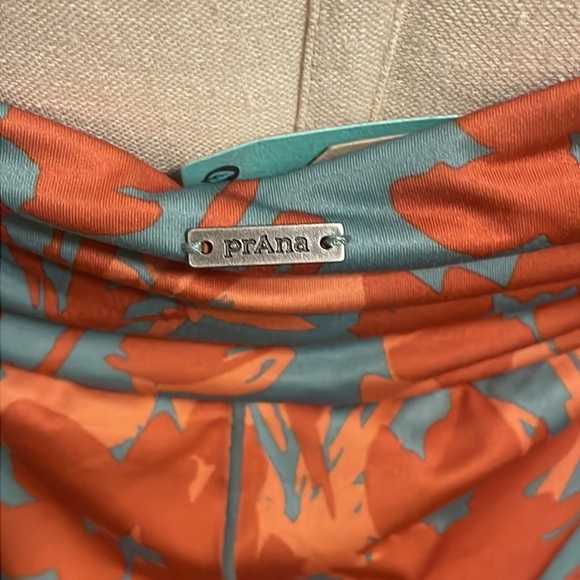 Prana Orange and Blue Floral Midi Dress - Picture 4 of 5
